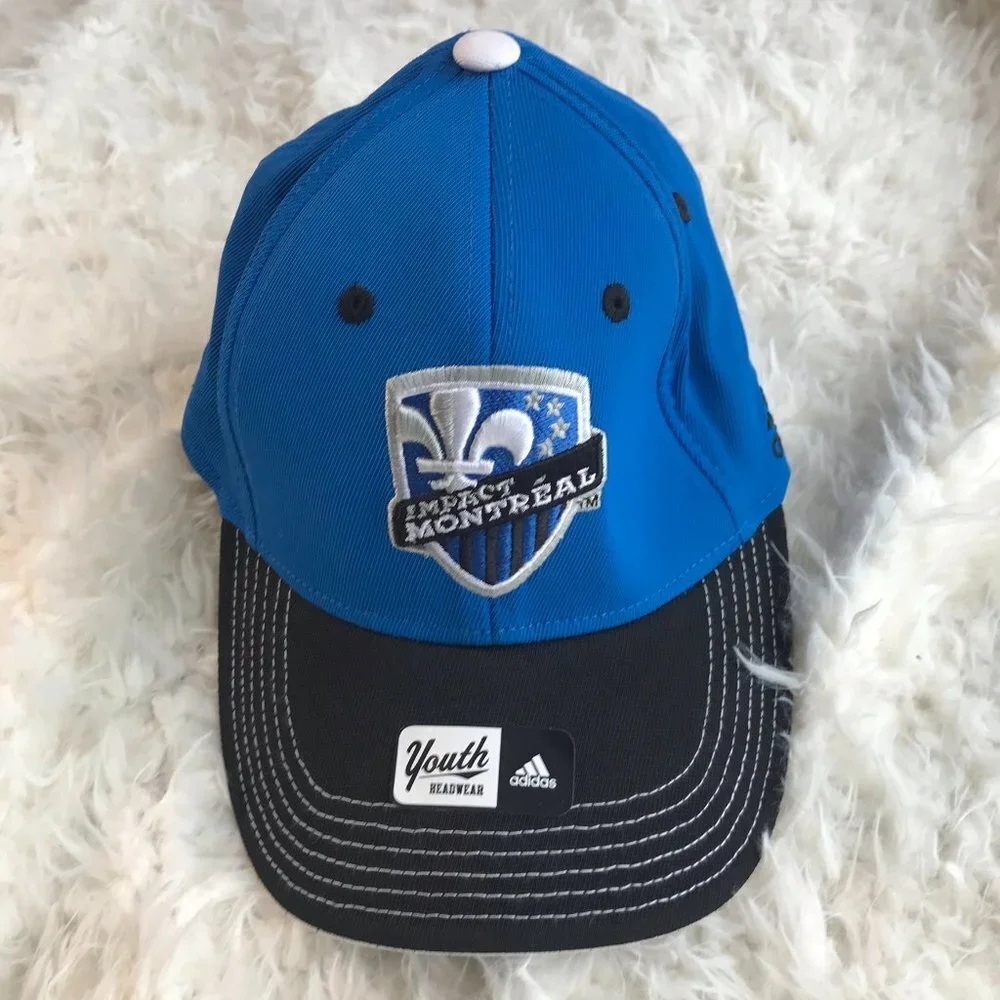 Adidas Montreal Impact Headwear Youth‎ Cap Hat Blue Black Brand New